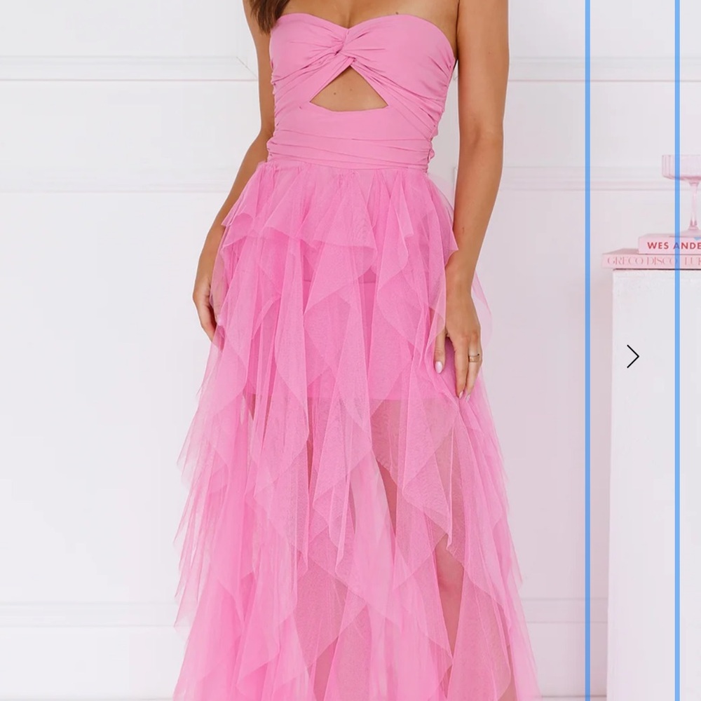 Elegant Pink Strapless Dress